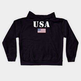 USA vintage Military With United States Flag Kids Hoodie